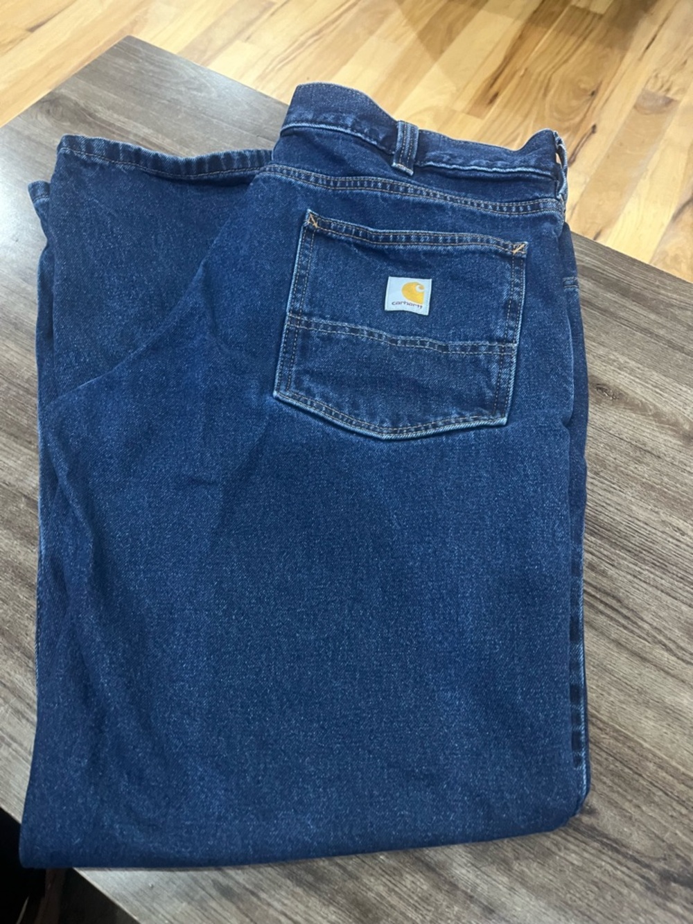Carhartt Men's Straight Leg Dark Blue Denim Jeans